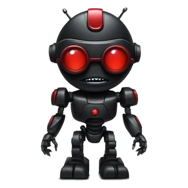 a robot black kaiju with red shades sticker