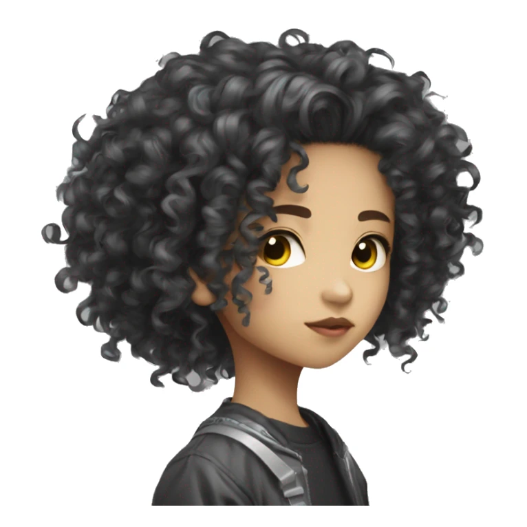 Curly Hair Cyberpunk Young Asian Mana Xr sticker