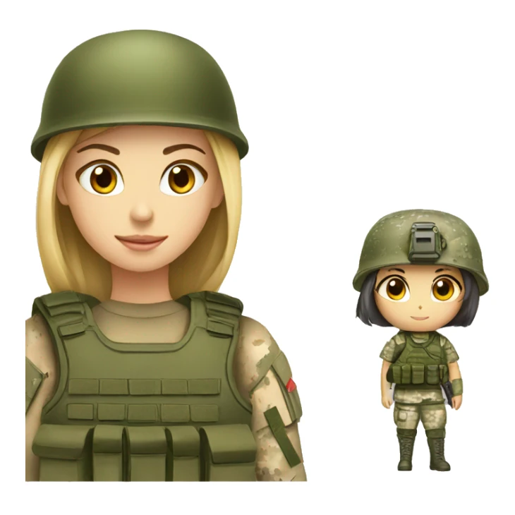 Soldier girl and tank sticker