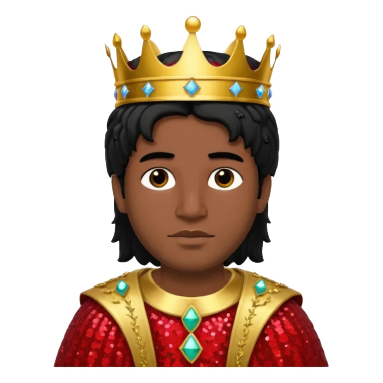 King Solomon from The Bible with black hair,  red sequin outfit sticker