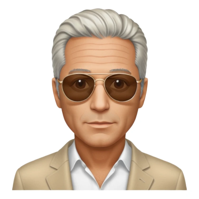 Photo-accurate hyperrealistic real life Jeffrey Epstein outside VOGUE trendy aesthetic  sticker
