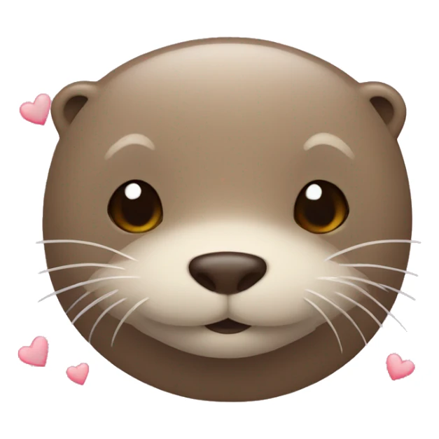 The otter emoji with little hearts around it sticker