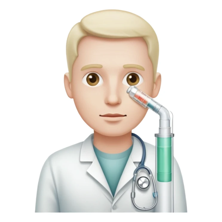 man with a medical tube in his side sticker