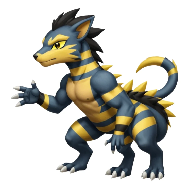 Manectric-Sandile-Luxray-Fakémon-hybrid-creature (full body)  sticker