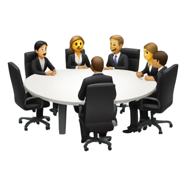 business people sitting at a round table  sticker