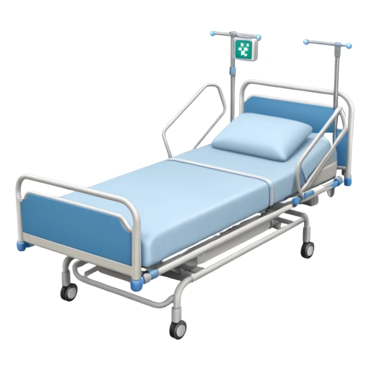 Create a hospital bed taken from a top angle sticker