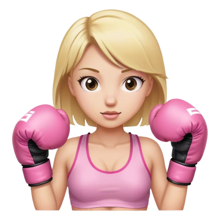 blonde girl wearing pink boxing gloves sticker