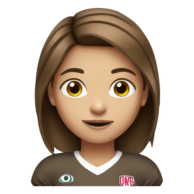 Brown hair girl football sticker