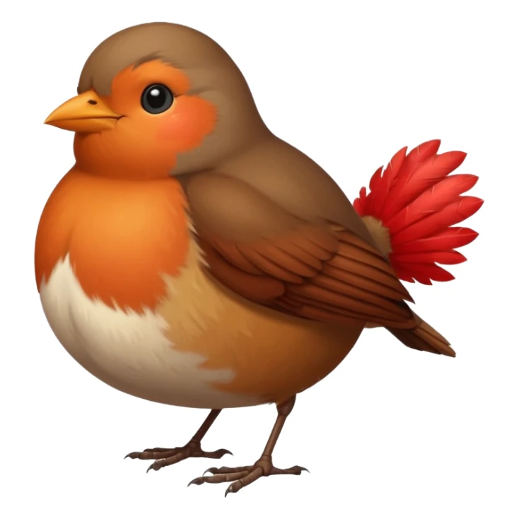 a cute and simple cartoon of a fat robin bird sticker