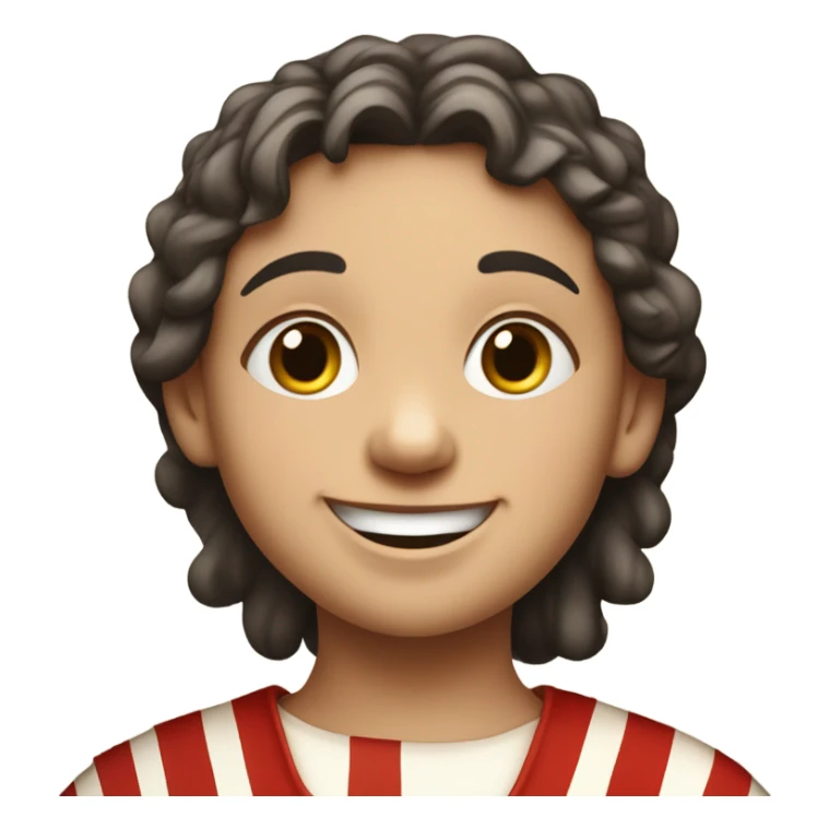 11th century european child in red striped long tunic rejoicing sticker