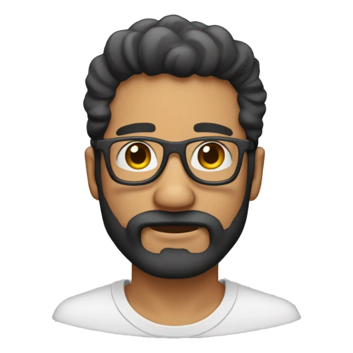 un hommbre sin pelo con lentes y barba sticker