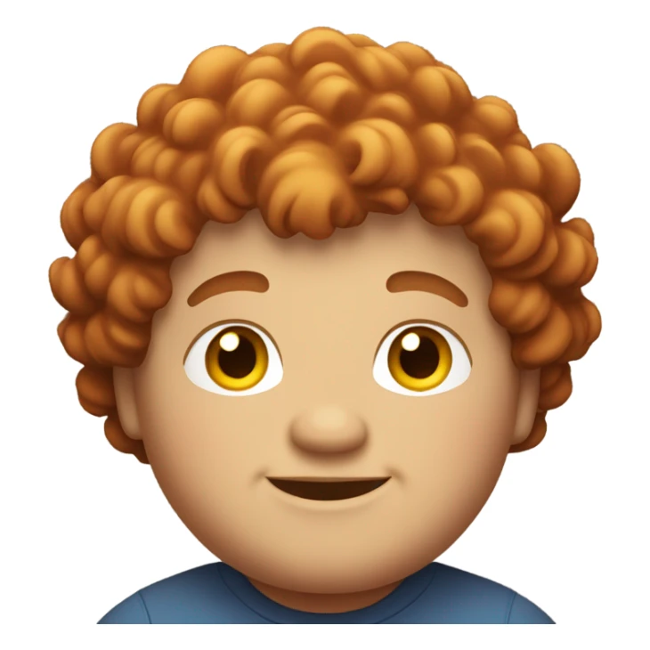 Redish poor curly hair guy chubby smiling sticker
