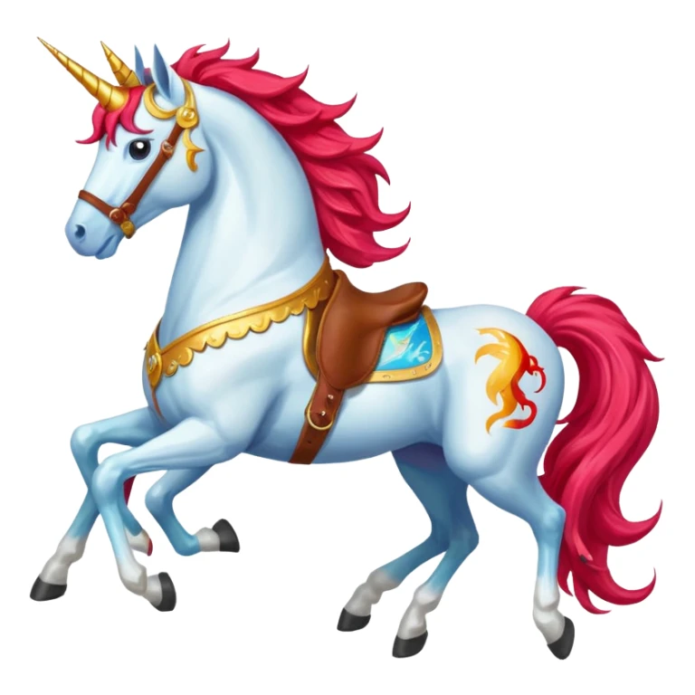 red horse agressive running unicorn money on the saddle text “ZGI” sticker