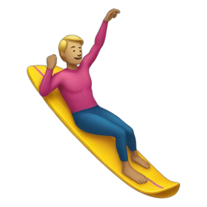 bodyboard rider prone icon style emoji sticker