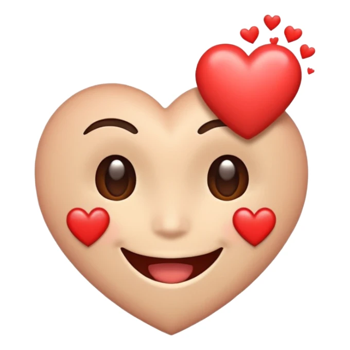 smiling face with a heart popping out, heart is pixelated sticker
