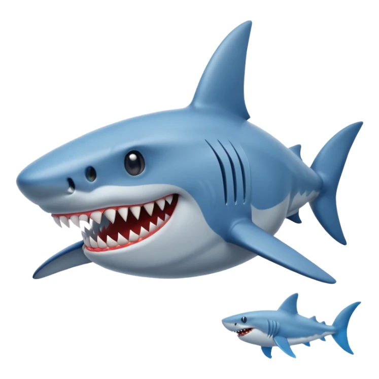 A shark with blue shoes on it's feet sticker