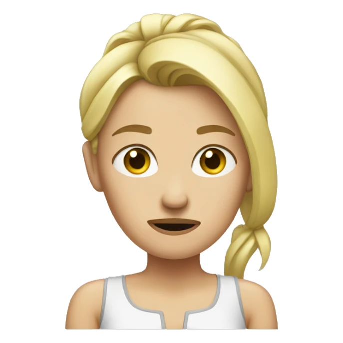blond ponytail woman upset sticker