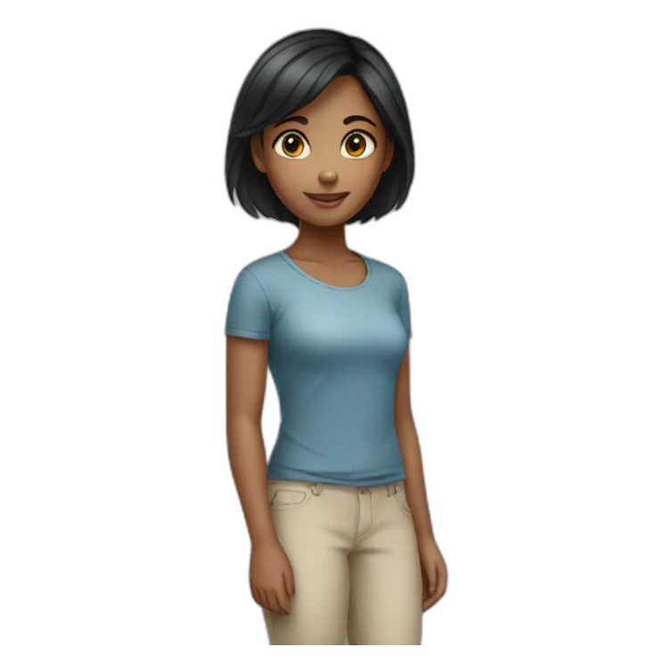 black-short-hair-young-girl sticker