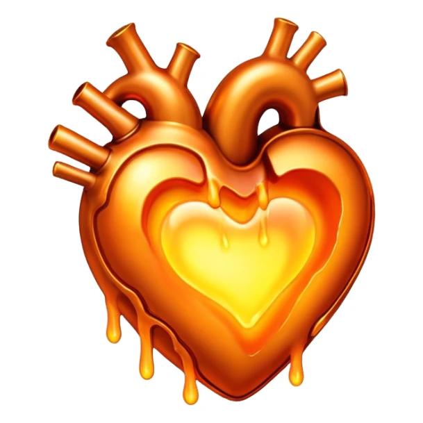 hot melting metal heart sticker