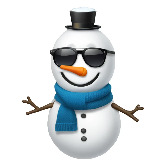 snowman light bulb nose with sunglasses and vest. Stick arms sticker