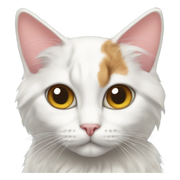 Turkish angora calico cat wearing a giant bow sticker