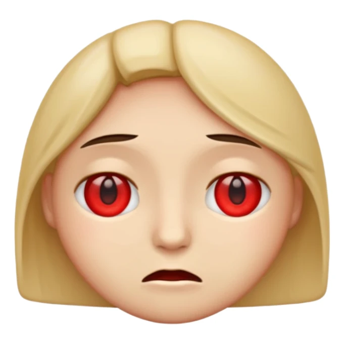 An emoji with red eyes  with tired face! sticker