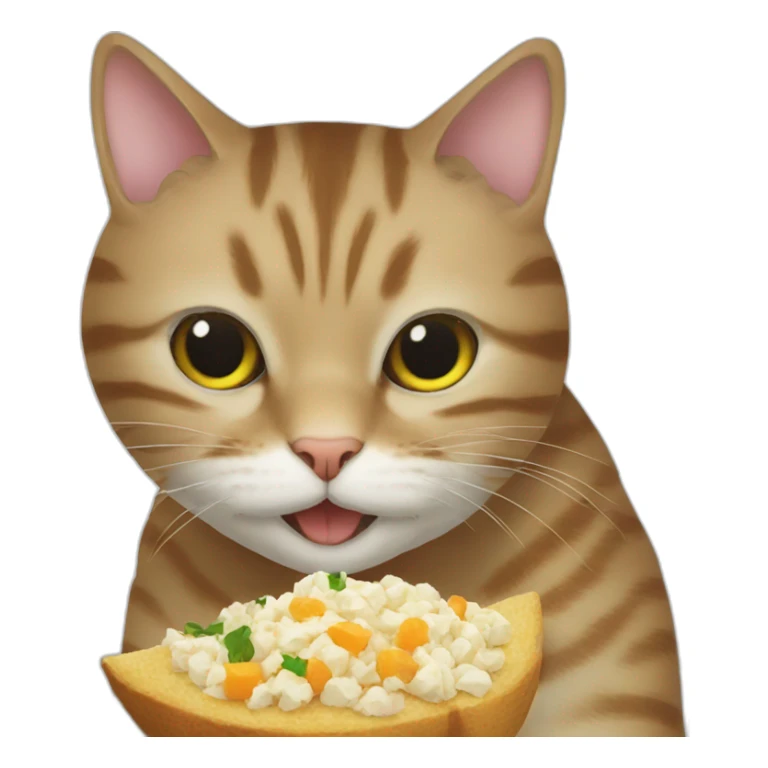 cat eating pittu sticker