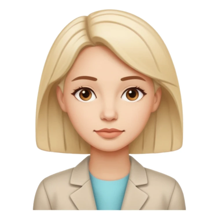 Minimalist illustration of a female psychologist, calm expression, modern line art style, soft colors, clean and professional design, white background sticker