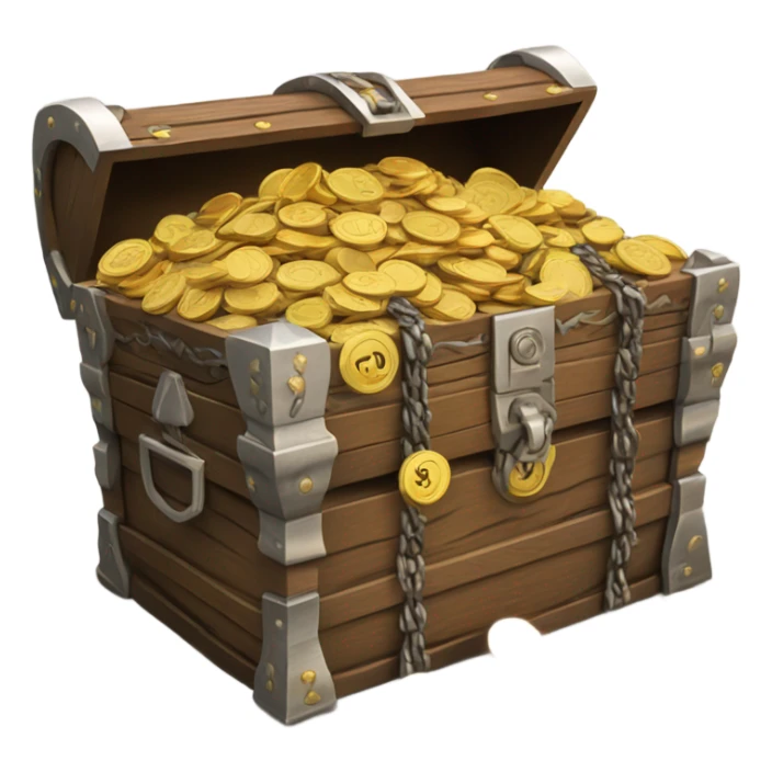 chest of coins sticker