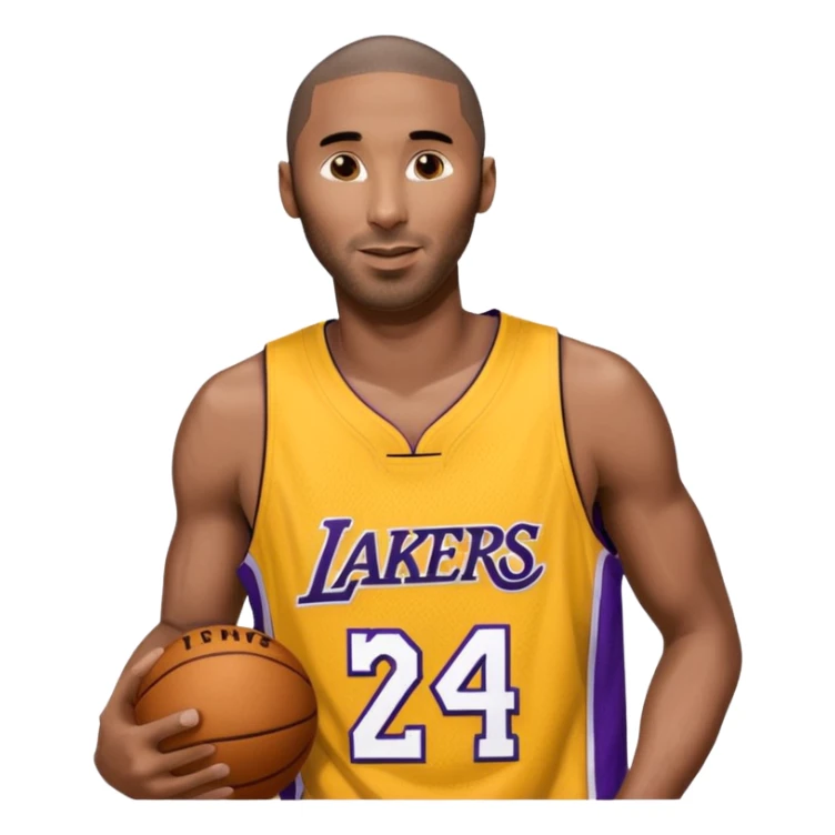 kobe in his lakers jersey number 24 give him some hair sticker