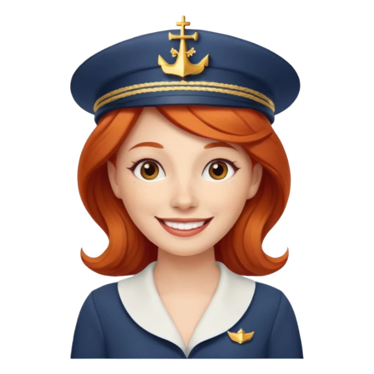 cruise emoji with a red headed woman sticker