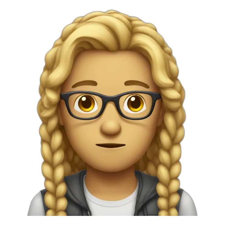 confused UX designer with glasses and tied hair sticker