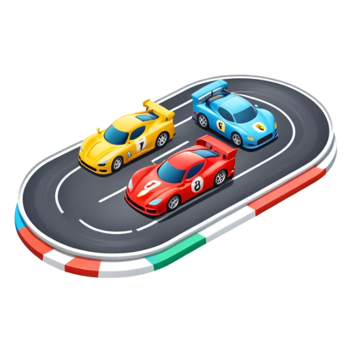 race track with racing cars sticker