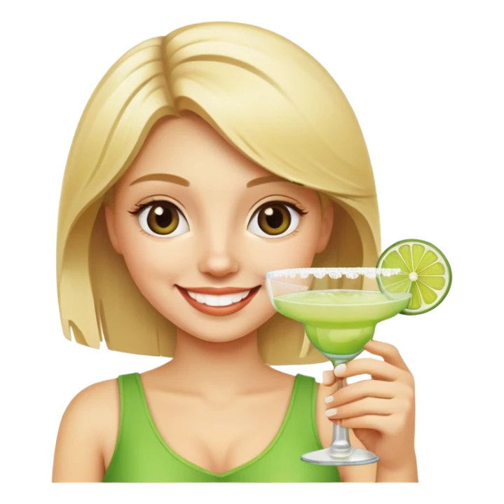 blond girl with margarita  sticker