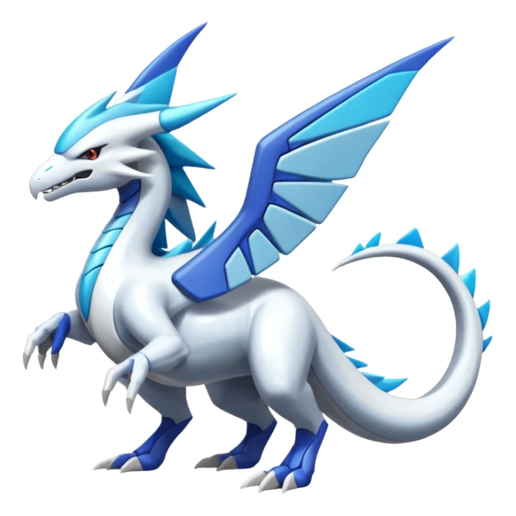 Futuristic Epic Legendary Shiny Cyber-Latios-Dialga-Suicune-Reshiram-Creature, (full body) sticker