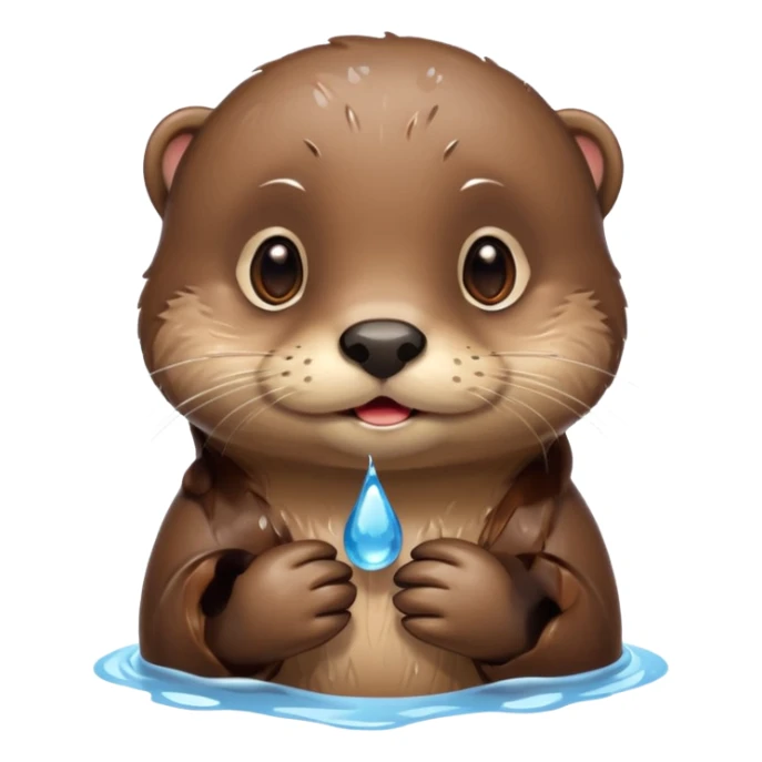 otter with a drop of sweat, cute expression sticker