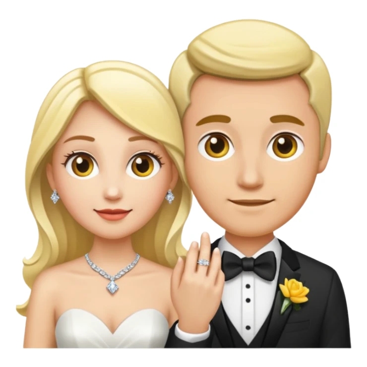 bride’s diamond ring is white gold, grooms is yellow and white gold  sticker