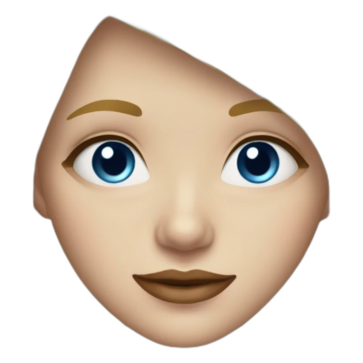 blonde girl with blue eyes with bright red under eyes sticker