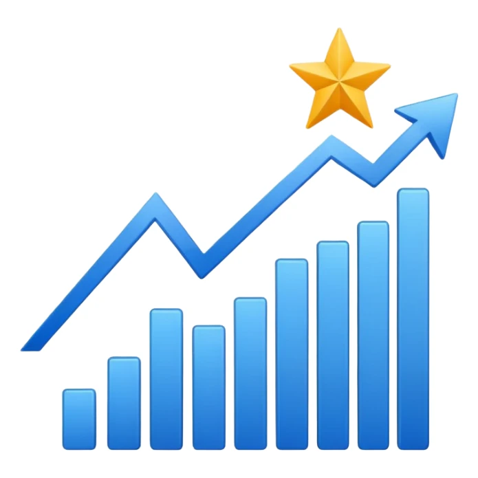 reports icon for site navigation. chart goes up and to the right sticker