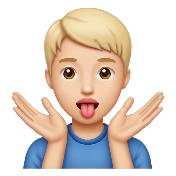 Tongue out hands to the side  sticker