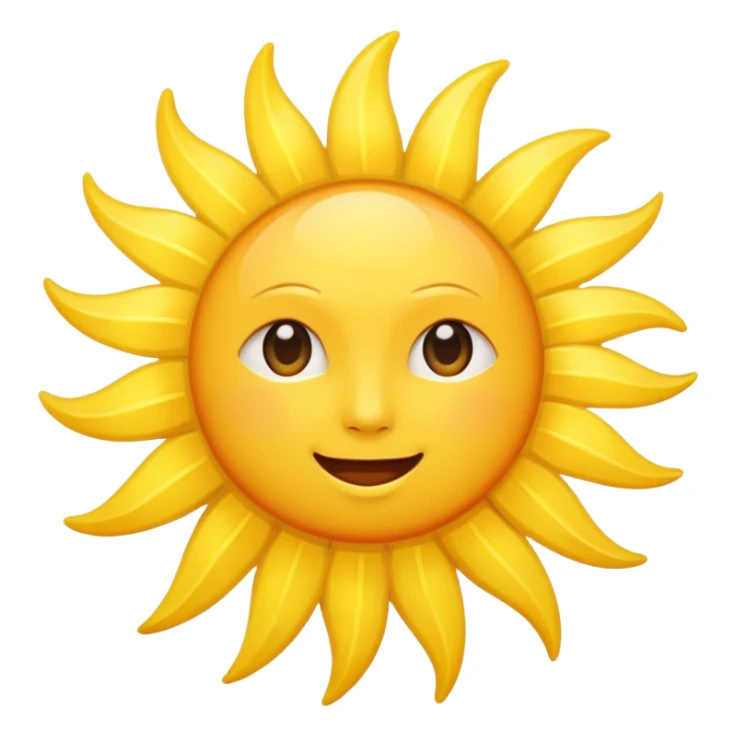 A normal sun with rays of the sun showing sticker