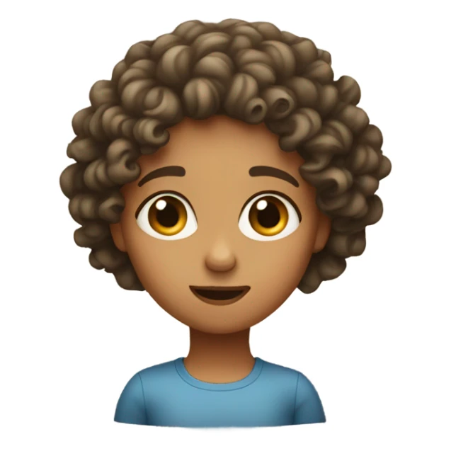 Shrugging girl with curly hair sticker