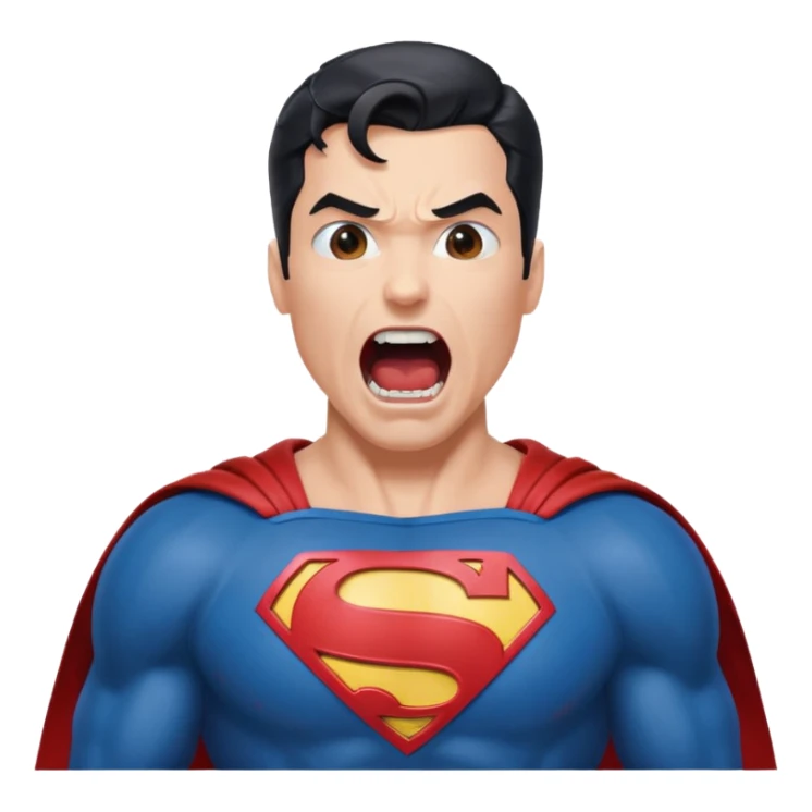 Superman the man of steel screaming  sticker
