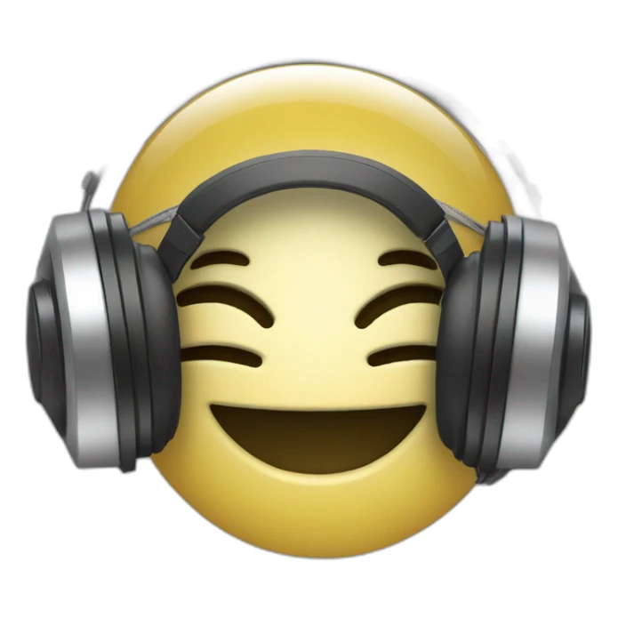 Un smiley qui soupire avec un casque de musique  sticker