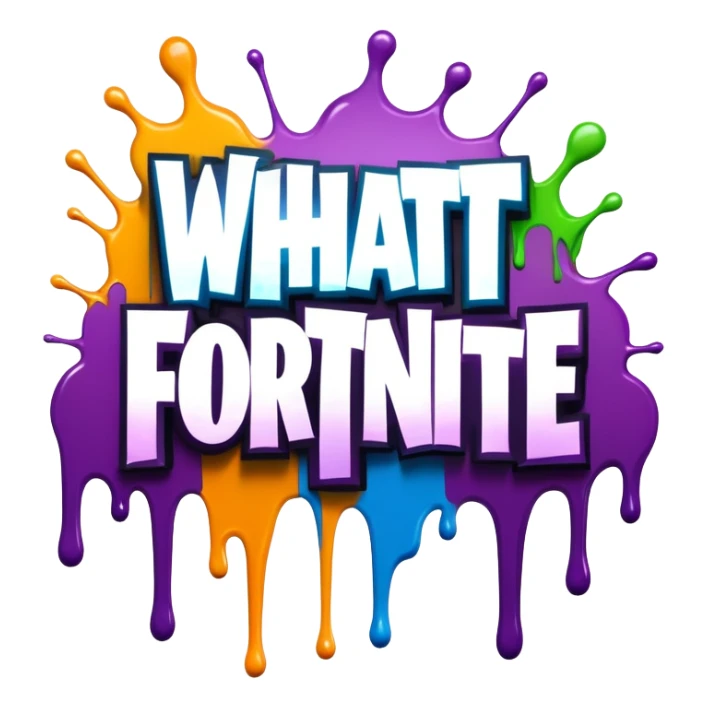 Graffiti The words What the fortnite with drippy paint sticker