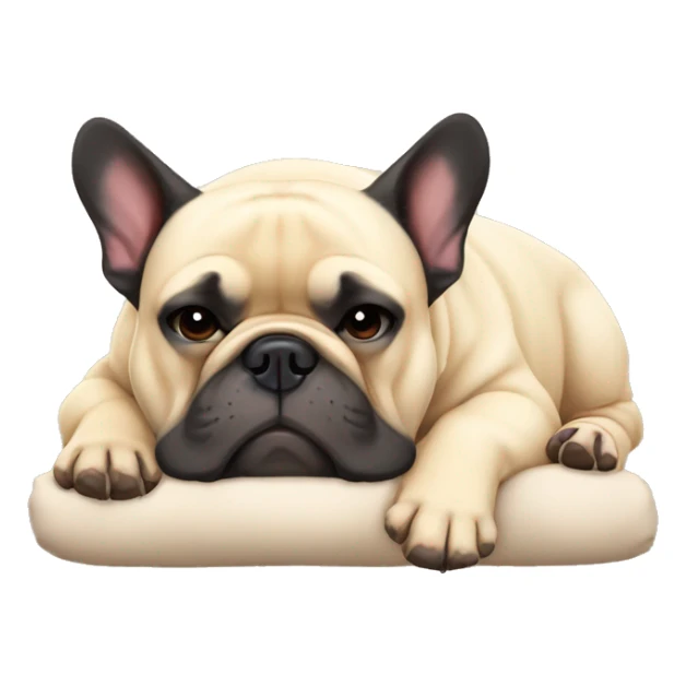 sleeping-fat-french-bulldog-brindal sticker