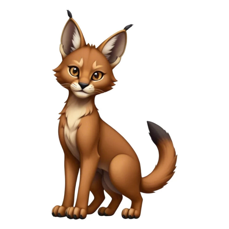Epic Cute Dark Warm Caracal-Bobcat-Sergal-Vernid full body sticker