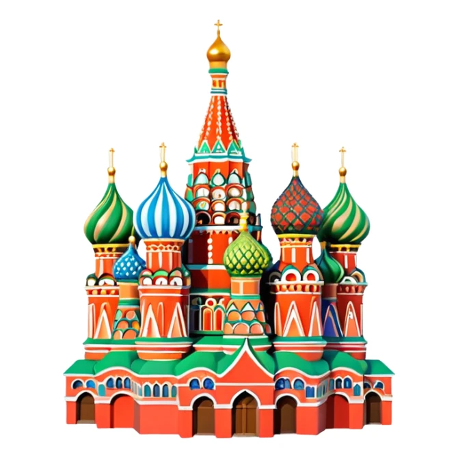 Moscow St. Basil's Cathedral in the form of a figurine souvenir sticker