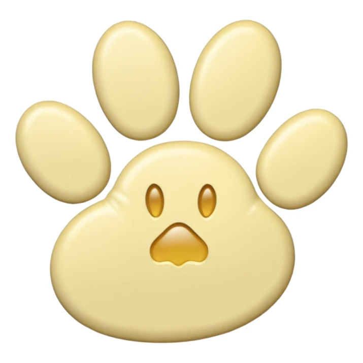 a pale pastel yellow pawprint sticker