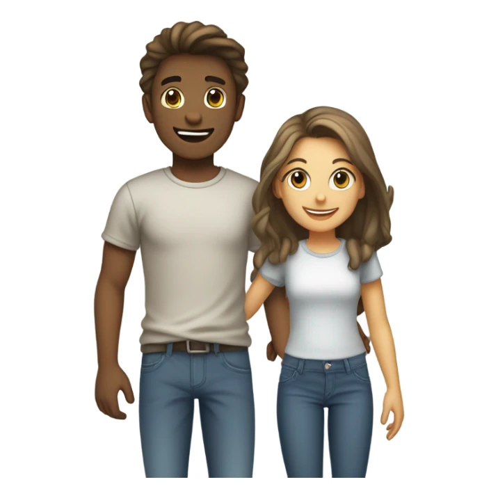 girl and boy by car sticker